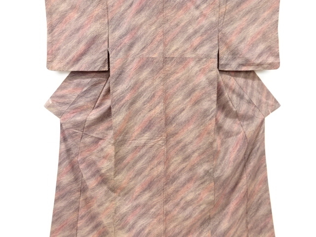 線描き模様手織り紬着物